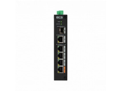 BCS LINE switch, PoE porty 4×RJ45 100Mbps, Uplink porty 1×RJ45 1Gbps / 1×SFP 1Gbp