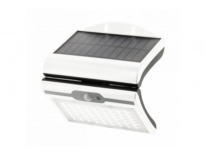 Reflektor solárny LED so senzorom, 6000K, 300lm, 120°, IP44, GTV RAMOS, 3.7V, 1800mAh, biely