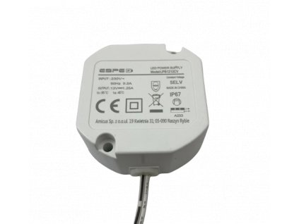 Zdroj ZSI 12V/1.2A, 14.4W, IP67, ESPE, LPB1212CV, do krabičky KP68, 3 roky záruka