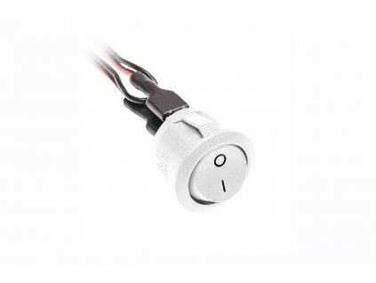 Vypínač panelový 12V/10A, čierny, s vodičmi, AE-WLB01-10