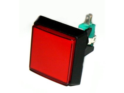 Tlačidlo panel.podsv.štvorec 50x50mm,červené