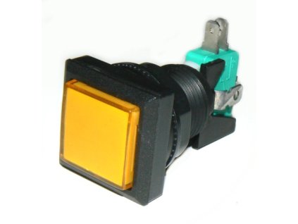 Tlačidlo panel.podsv.štvorec 32x32mm,žlté