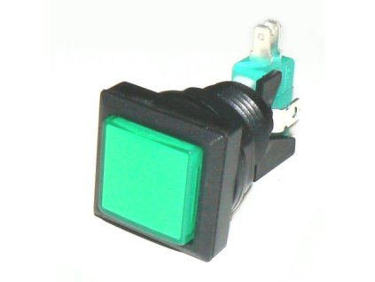 Tlačidlo panel.podsv.štvorec 32x32mm,zelené