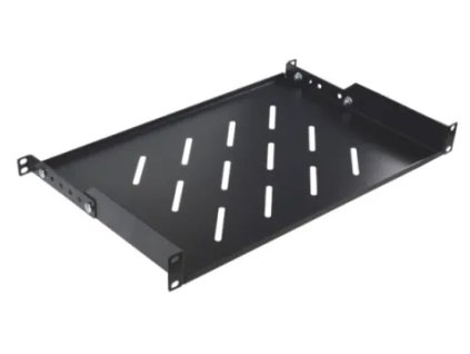 Rack polica 19", 1U, hĺbka 350mm, čierna RAL9004