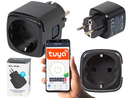 TUYA smart zásuvka 1-násobná, čierna, Wi-Fi