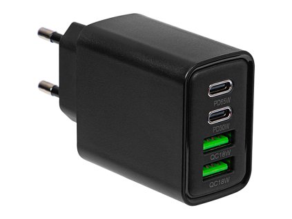 Nabíjačka 2x USB + USB-C QC3.0 + PD, 65W