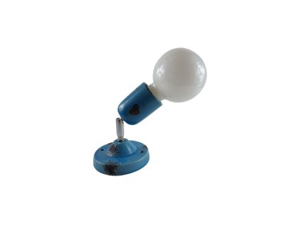 Keramická RETRO objímka E27, na stenu, modrá