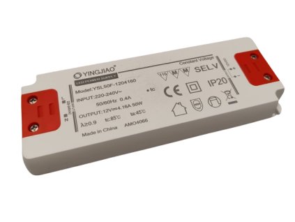 Zdroj ZSI 12V/4.16A, 50W, IP20, Yingjiao, YSL50F, 3 roky záruka