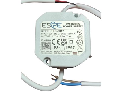 Zdroj ZSI 12V/2.5A, 30W, IP67, ESPE, LP3012, do krabičky KP68, 3 roky záruka