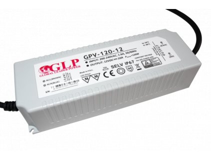 Zdroj ZSI 12V/10.0A, 120W, IP67, LED, GPV-120-12, 4 roky záruka