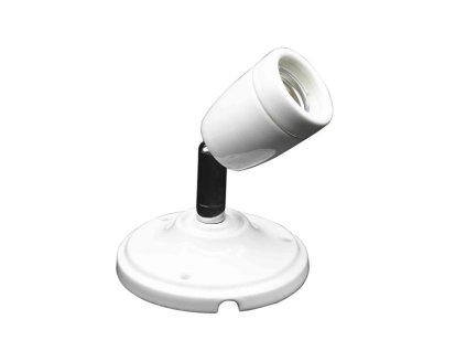 Keramická RETRO objímka E27, na stenu, s reguláciou, biela