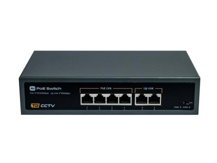 PC Switch TG-SP04F2F-HA, 4x PoE 10/100Mbps 802.3af/at, 2x Uplink 10/100Mbp, 78W, extend (250m)