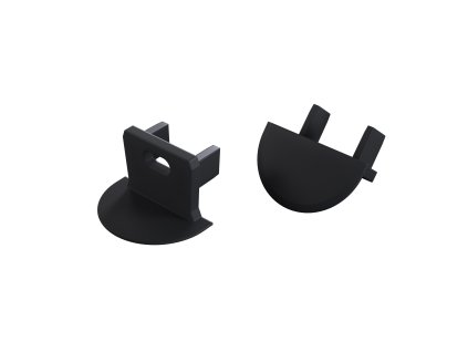 Lumines LED profilová záslepka AXIN, ABS, čierna, s otvorom