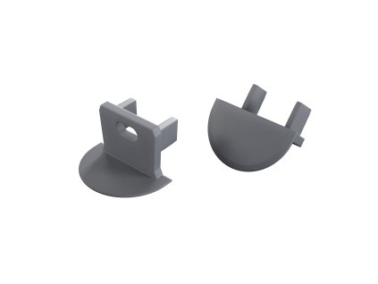 Lumines LED profilová záslepka AXIN, ABS, strieborná, lakovaná, s otvorom