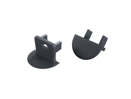 Lumines LED profilová záslepka AXIN, ABS, Rock antracite (RAL 7016), s otvorom