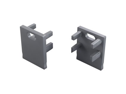 Lumines LED profilová záslepka BRUNO, ABS, strieborná, lakovaná, s otvorom