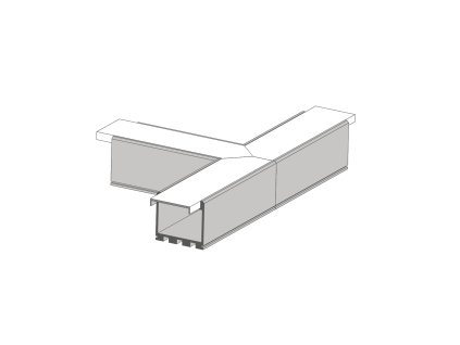 Kluś LED profilová spojka T90, LIPOD/LIGER-22, RAL9005, 44013