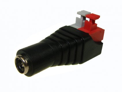 DC zdierka 2,1x5,5x14mm, priama, plastová, pružinové svorky