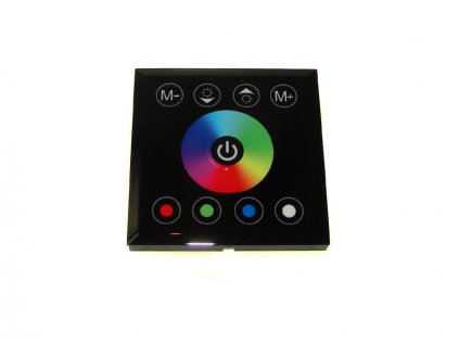 LED ovládač RGBW na stenu, DC12/24V, 3x4A, dotykový, čierny
