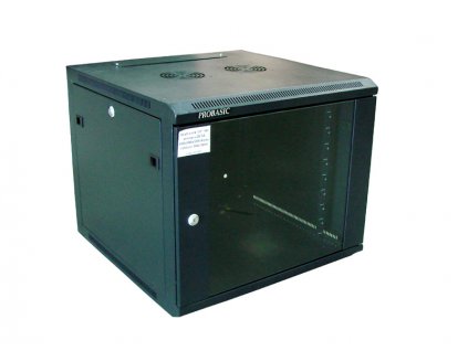 Rack skriňa 19" 9U, 600x600x460mm (š/h/v), visiaca, RAL9004, rozložená