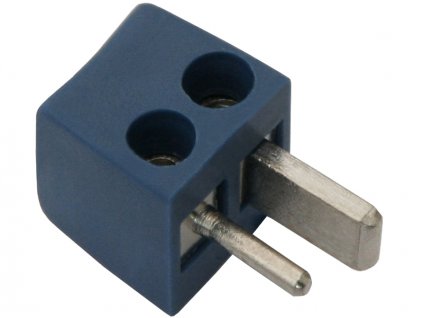 Repro konektor uhlový na kábel (kocka) modrý
