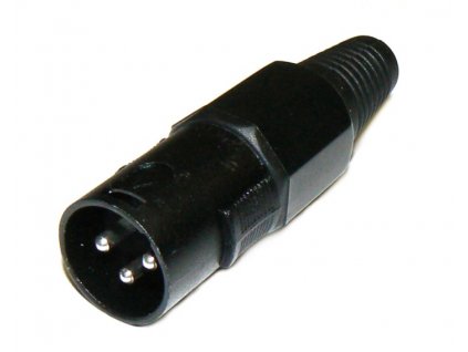 XLR konektor 3-PIN na kábel, kovový,čierny