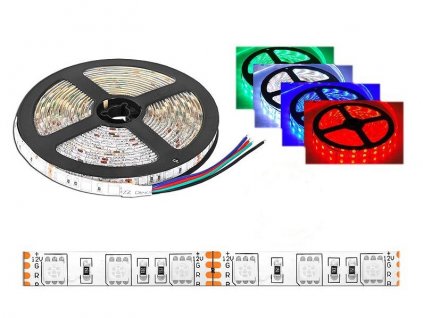 LED pásik 5050, RGB, 12V, 7.2W/1m, 30 diód/1m, balenie 25m, SMD IP20, 3-chip