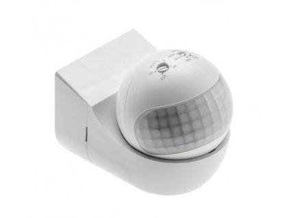 Senzor pohybu PIR CR-13, max.800W, 180°, dosah 12m, IP44, biely