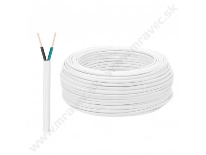 Kábel 2x2.5mm , CYKY, 450/750V, balenie 100m, biely