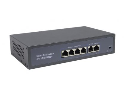 PC Switch SP04F2F-TA, 4x PoE 802.3af, 2x UPLINK, 100Mbit, 230V, 250m