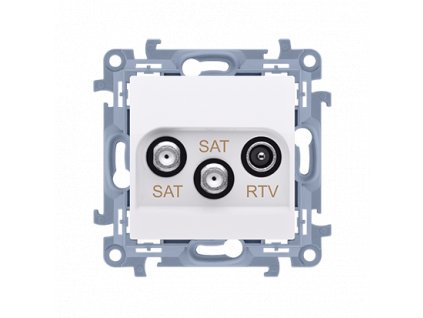 SIMON 10 anténna zásuvka SAT-SAT-RTV, dvojitá, biela, CASK2.01/11
