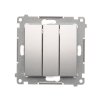SIMON 54 Trojitý spínač, radenie č. 3x1, 10AX 250V, strieborná matná, DW31.01/43