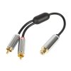 Rozbočovač CINCH Z/2 CINCH K, 20cm kabel, gold