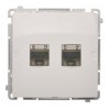 SIMON Basic zásuvka 2x, RJ45, kat.6, biela, BM62E.01/11