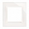SIMON 54 rámik 1-násobný, sklenený, farba biela perla, DRN1/70