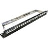 Rack patch panel 24-port, 1U, 19", bez konektorov, CAT6A, STP, Solarix