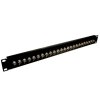 Rack patch panel 24-port, F-konektory, 1U, 19"