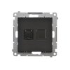 SIMON 55 zásuvka RJ45 1x, cat. 6, s protiprachovým krytom,čierna-matná, T61.01/149