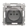 SIMON 54 Jedno zásuvka s krytím IP44 - bez tesnenia, strieborná matná, DGZ1BUZ.01/43A