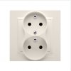 SIMON 10 zásuvka 2z, s funkciou fázovej nemennosti s clonkami, krémová, CGZ2TZ/41