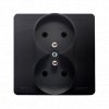 SIMON Basic zásuvka 2x s uzemnením, Grafit, BMGZ2/28