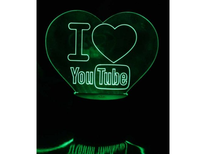 3D lampa "I love youtube"