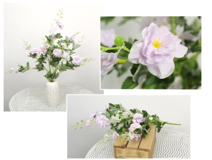 Kytice CAMELIA 7 stonků 68 cm světle fialová