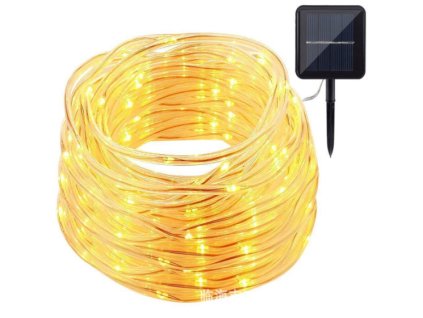 19408 svetelna hadice dekorativni svetlo 12 m 100 led 8 funkci solar soumrakovy senzor bila bila