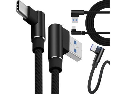 YoXXpol pl Kabel przewod usb usb c typ c katowy do ladowania qc do telefonu 1m 4896 1