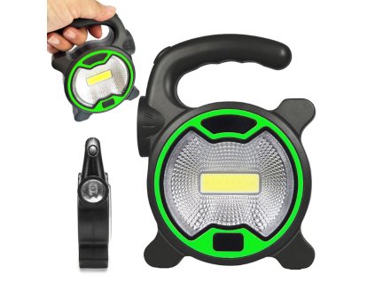 YljGpol pl Mocna lampa latarka warsztatowa led cob z uchwytem halogen na baterie 5390 7