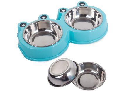 UFr7pol pl Miska podwojna dla psa kota metalowa 0 3l x 2 1415 9