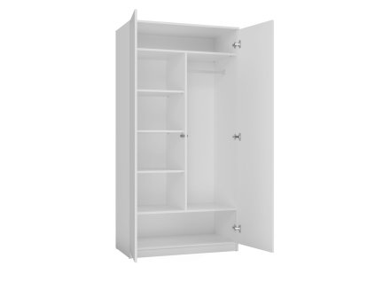 Šatní skříň LUNA - bílá se systémem TIP-ON