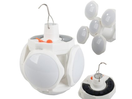 Solární skládací led kempingová lampy na zahradní háček turistický stan (Velikost univerzální)