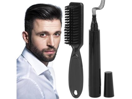 Kartáč na zahušťování vousů fix na vousy sada plnicích per na vousy (Velikost univerzální)